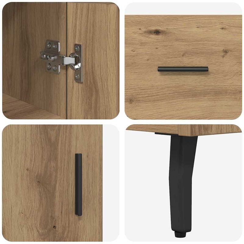 Casa si Gradina - Mobilier - Comode si corpuri - Corpuri bucatarie - Bufet Stejar Artizanal 34,5 x 34 x 180 cm Lemn compozit - Infinity.ro