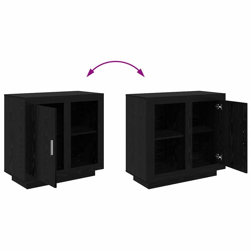 Casa si Gradina - Mobilier - Comode si corpuri - Comode - Bufet Stejar negru 40 x 80 x 75 cm Lemn compozit - Infinity.ro