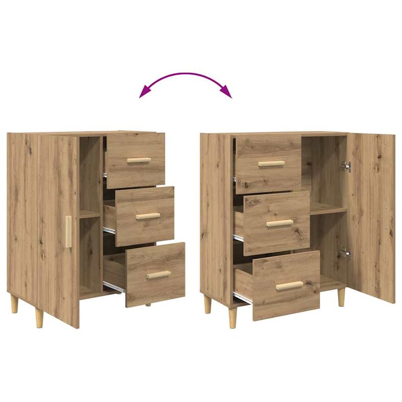 Casa si Gradina - Mobilier - Comode si corpuri - Comode - Bufet stejar artizanal 34 x 69.5 x 90 cm Lemn compozit - Infinity.ro