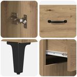 Casa si Gradina - Mobilier - Comode si corpuri - Corpuri bucatarie - Bufet Stejar Artizanal 69,5 x 34 x 180 cm Lemn compozit - Infinity.ro