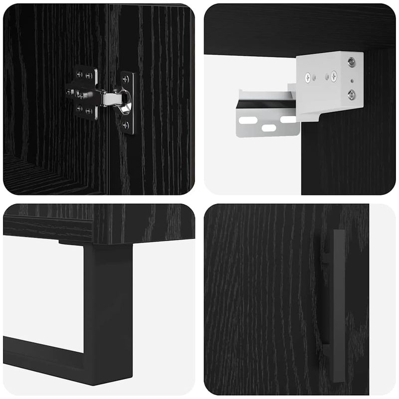 Casa si Gradina - Mobilier - Comode si corpuri - Corpuri bucatarie - Bufet Stejar Negru 34,5 x 34 x 180 cm Lemn compozit - Infinity.ro