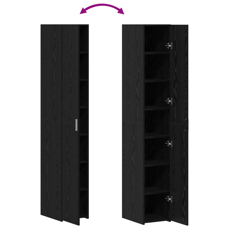 Casa si Gradina - Mobilier - Comode si corpuri - Comode - Bufet Stejar negru 30x42.5x185 cm Lemn aglomerat - Infinity.ro