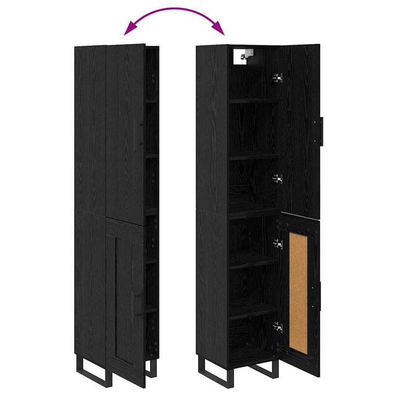 Casa si Gradina - Mobilier - Comode si corpuri - Corpuri bucatarie - Bufet Stejar Negru 34,5 x 34 x 180 cm Lemn compozit - Infinity.ro