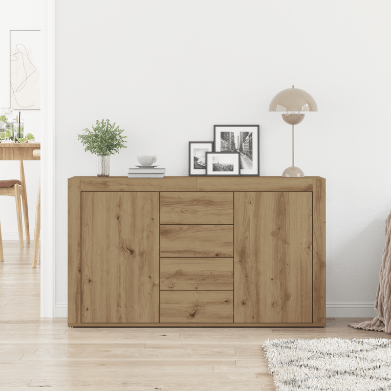 Casa si Gradina - Mobilier - Comode si corpuri - Comode - Bufet Stejar Artizanal Lemn Prelucrat 120 x 36 x 69 cm - Infinity.ro