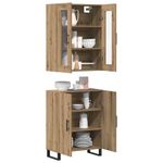 Casa si Gradina - Mobilier - Comode si corpuri - Comode - Bufet stejar artizanal Set de doua piese Lemn compozit - Infinity.ro