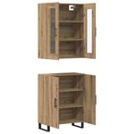 Casa si Gradina - Mobilier - Comode si corpuri - Comode - Bufet stejar artizanal Set de doua piese Lemn compozit - Infinity.ro