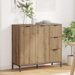 Casa si Gradina - Mobilier - Comode si corpuri - Comode - Bufet stejar artizanal 89.5 x 33 x 82 cm Lemn compozit - Infinity.ro