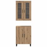Casa si Gradina - Mobilier - Comode si corpuri - Comode - Bufet stejar artizanal Set de doua piese Lemn compozit - Infinity.ro