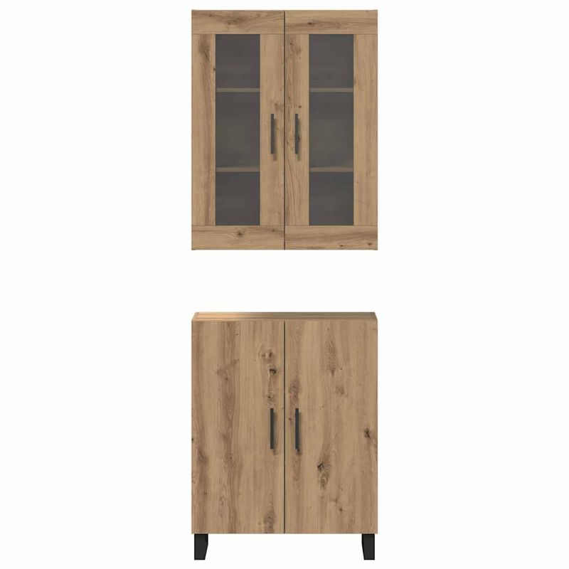 Casa si Gradina - Mobilier - Comode si corpuri - Comode - Bufet stejar artizanal Set de doua piese Lemn compozit - Infinity.ro