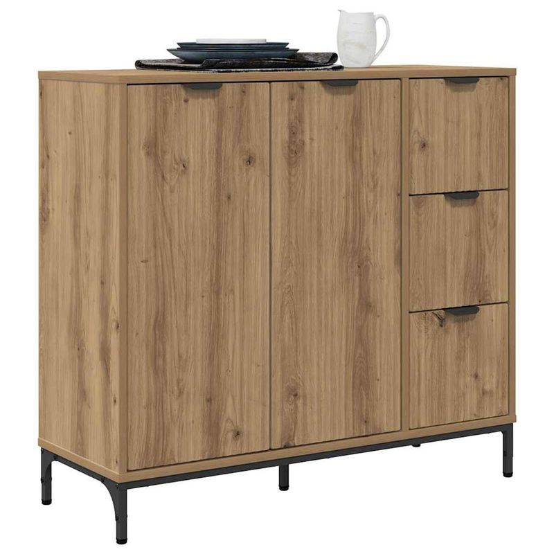 Casa si Gradina - Mobilier - Comode si corpuri - Comode - Bufet stejar artizanal 89.5 x 33 x 82 cm Lemn compozit - Infinity.ro