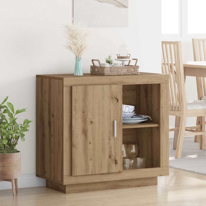 Casa si Gradina - Mobilier - Comode si corpuri - Comode - Bufet stejar artizanal 40 x 80 x 75 cm Lemn compozit - Infinity.ro