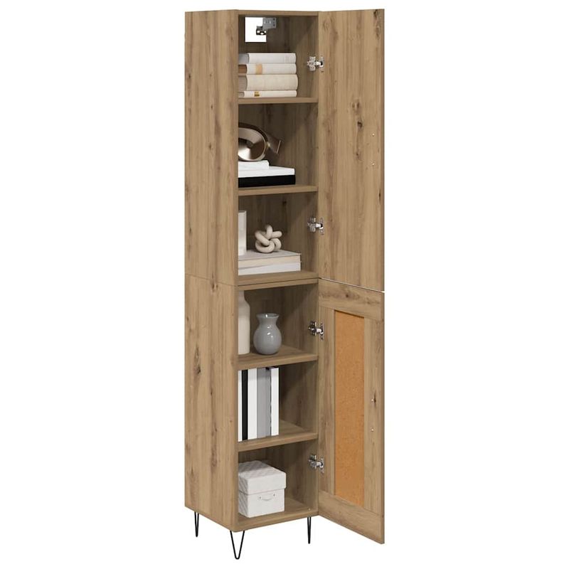 Casa si Gradina - Mobilier - Comode si corpuri - Corpuri bucatarie - Bufet Stejar Artizanal 69,5 x 34 x 180 cm Lemn compozit - Infinity.ro