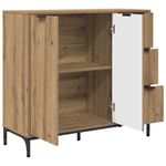 Casa si Gradina - Mobilier - Comode si corpuri - Comode - Bufet stejar artizanal 89.5 x 33 x 82 cm Lemn compozit - Infinity.ro