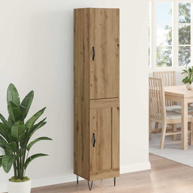 Casa si Gradina - Mobilier - Comode si corpuri - Corpuri bucatarie - Bufet Stejar Artizanal 69,5 x 34 x 180 cm Lemn compozit - Infinity.ro