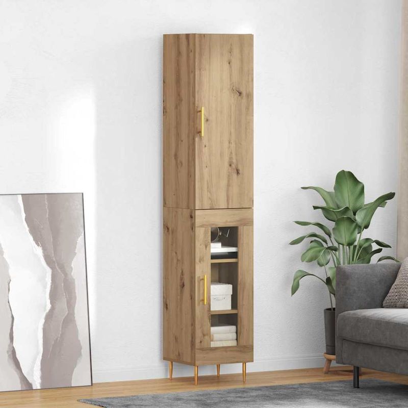Casa si Gradina - Mobilier - Comode si corpuri - Corpuri bucatarie - Bufet Stejar Artizanal 34,5 x 34 x 180 cm Lemn compozit - Infinity.ro
