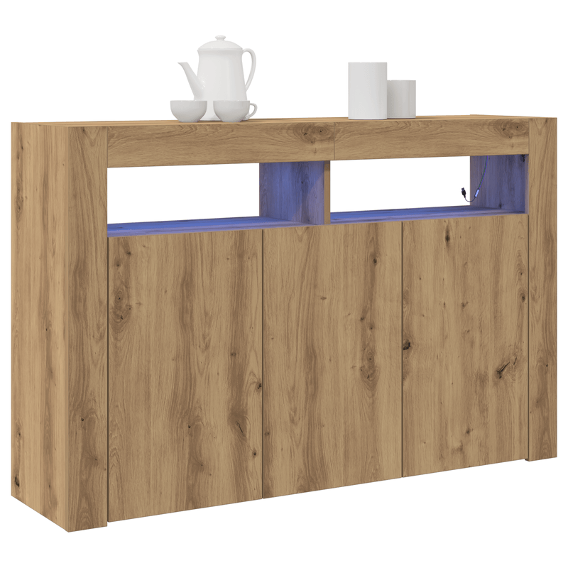Casa si Gradina - Mobilier - Comode si corpuri - Comode - bufet Stejar Artisan Lemn Ingineresc 116 x 30 x 75 cm Bufet - Infinity.ro