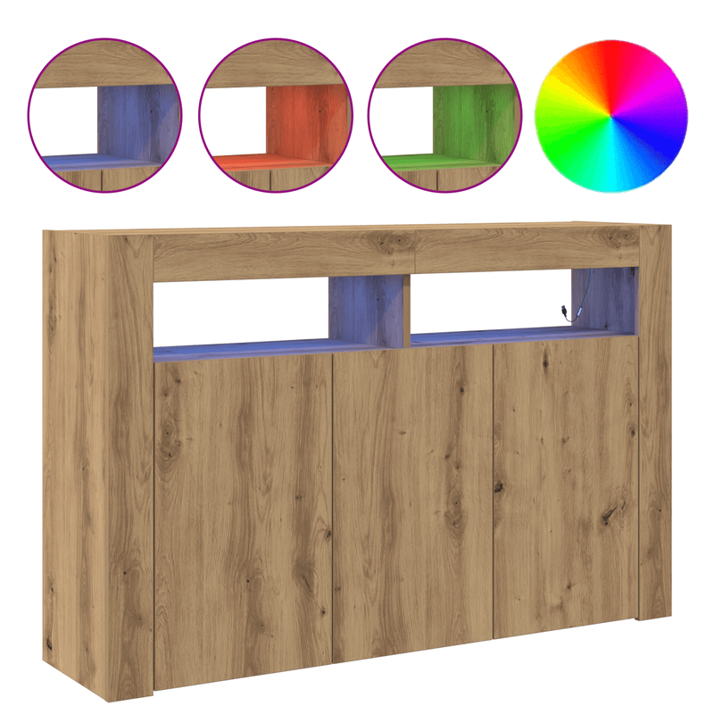 Casa si Gradina - Mobilier - Comode si corpuri - Comode - bufet Stejar Artisan Lemn Ingineresc 116 x 30 x 75 cm Bufet - Infinity.ro