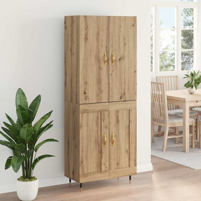 Casa si Gradina - Mobilier - Comode si corpuri - Corpuri bucatarie - Bufet Stejar Artizanal 69,5 x 34 x 180 cm Lemn compozit - Infinity.ro