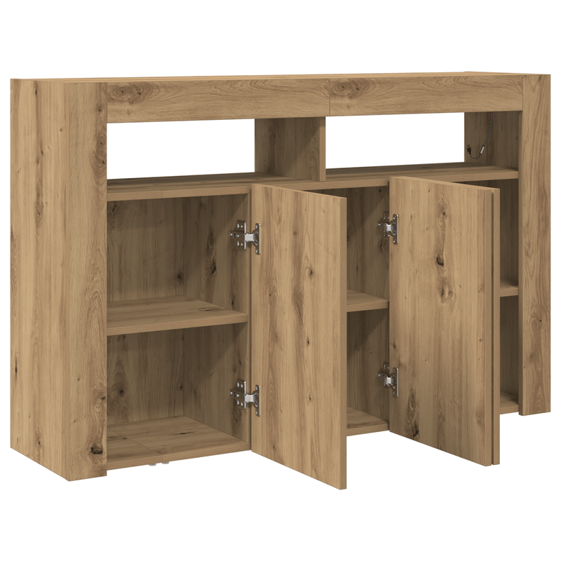 Casa si Gradina - Mobilier - Comode si corpuri - Comode - bufet Stejar Artisan Lemn Ingineresc 116 x 30 x 75 cm Bufet - Infinity.ro