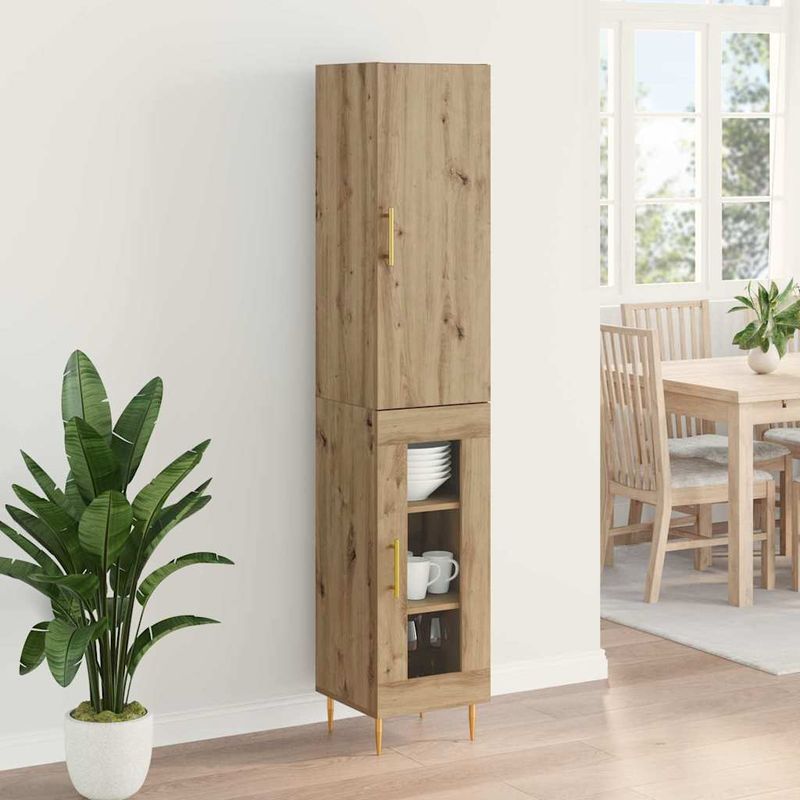 Casa si Gradina - Mobilier - Comode si corpuri - Corpuri bucatarie - Bufet Stejar Artizanal 34,5 x 34 x 180 cm Lemn compozit - Infinity.ro