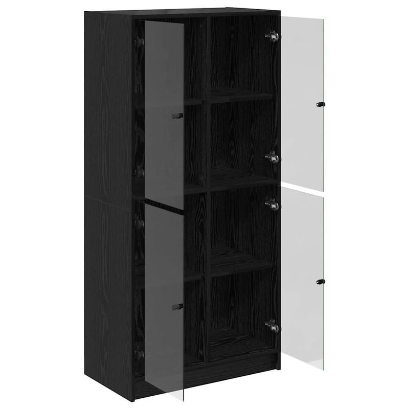 Casa si Gradina - Mobilier - Comode si corpuri - Comode - Bufet Stejar Negru 68 x 37 x 142 cm Lemn compozit - Infinity.ro