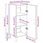 Casa si Gradina - Mobilier - Comode si corpuri - Comode - Bufet stejar artizanal 34.5 x 34 x 90 cm Lemn compozit - Infinity.ro