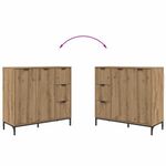 Casa si Gradina - Mobilier - Comode si corpuri - Comode - Bufet stejar artizanal 89.5 x 33 x 82 cm Lemn compozit - Infinity.ro