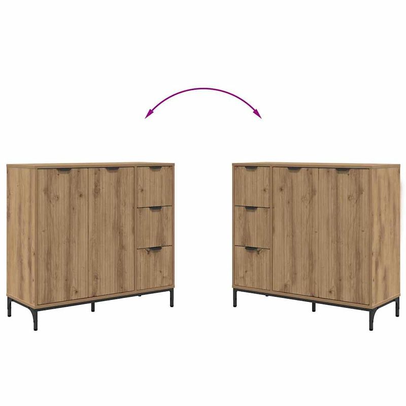 Casa si Gradina - Mobilier - Comode si corpuri - Comode - Bufet stejar artizanal 89.5 x 33 x 82 cm Lemn compozit - Infinity.ro