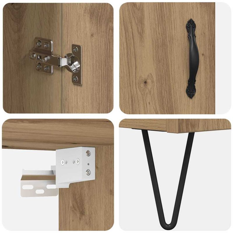 Casa si Gradina - Mobilier - Comode si corpuri - Corpuri bucatarie - Bufet Stejar Artizanal 69,5 x 34 x 180 cm Lemn compozit - Infinity.ro