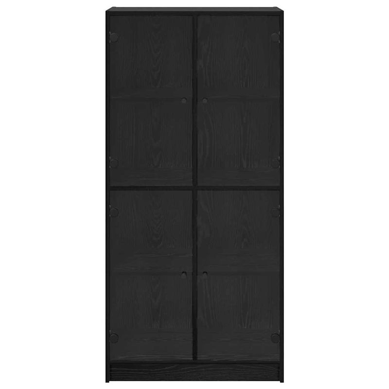 Casa si Gradina - Mobilier - Comode si corpuri - Comode - Bufet Stejar Negru 68 x 37 x 142 cm Lemn compozit - Infinity.ro