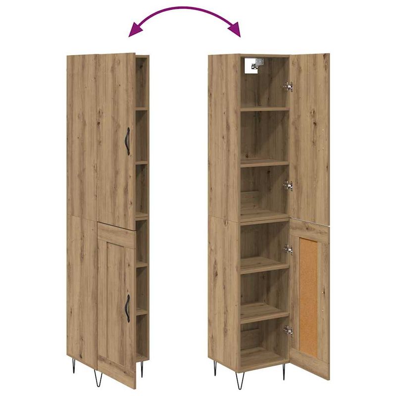 Casa si Gradina - Mobilier - Comode si corpuri - Corpuri bucatarie - Bufet Stejar Artizanal 69,5 x 34 x 180 cm Lemn compozit - Infinity.ro