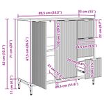Casa si Gradina - Mobilier - Comode si corpuri - Comode - Bufet stejar artizanal 89.5 x 33 x 82 cm Lemn compozit - Infinity.ro
