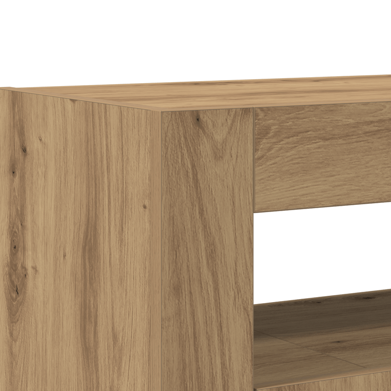 Casa si Gradina - Mobilier - Comode si corpuri - Comode - bufet Stejar Artisan Lemn Ingineresc 116 x 30 x 75 cm Bufet - Infinity.ro