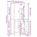 Casa si Gradina - Mobilier - Comode si corpuri - Corpuri bucatarie - Bufet Stejar Artizanal 69,5 x 34 x 180 cm Lemn compozit - Infinity.ro