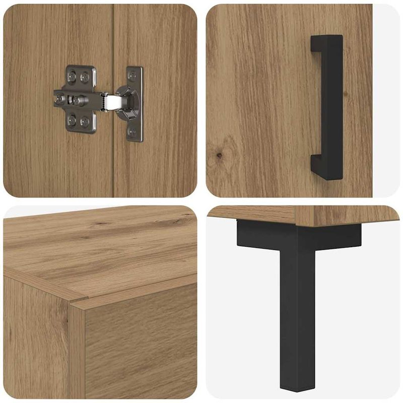 Casa si Gradina - Mobilier - Comode si corpuri - Corpuri bucatarie - Bufet Stejar Artizanal 69,5 x 34 x 180 cm Lemn compozit - Infinity.ro