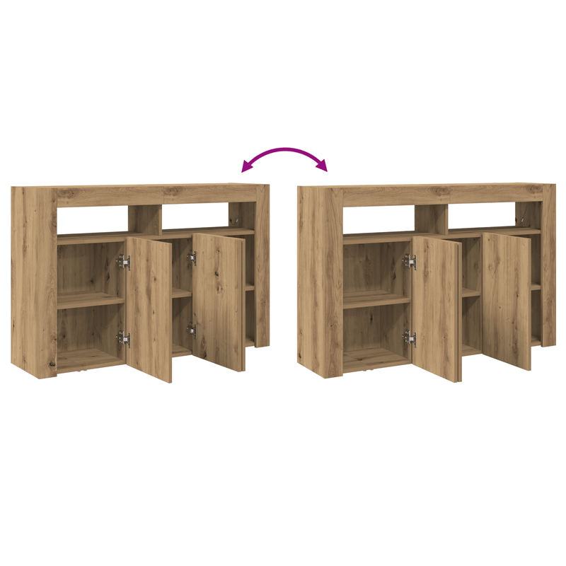 Casa si Gradina - Mobilier - Comode si corpuri - Comode - bufet Stejar Artisan Lemn Ingineresc 116 x 30 x 75 cm Bufet - Infinity.ro