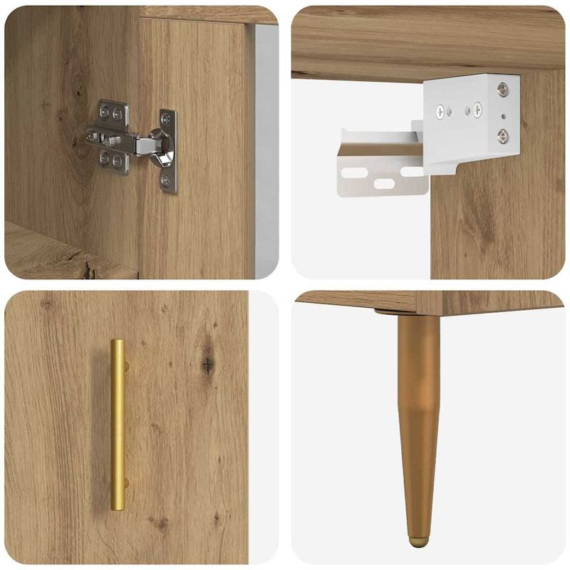 Casa si Gradina - Mobilier - Comode si corpuri - Corpuri bucatarie - Bufet Stejar Artizanal 34,5 x 34 x 180 cm Lemn compozit - Infinity.ro