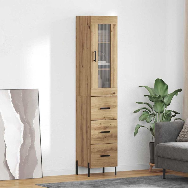 Casa si Gradina - Mobilier - Comode si corpuri - Corpuri bucatarie - Bufet Stejar Artizanal 34,5 x 34 x 180 cm Lemn compozit - Infinity.ro