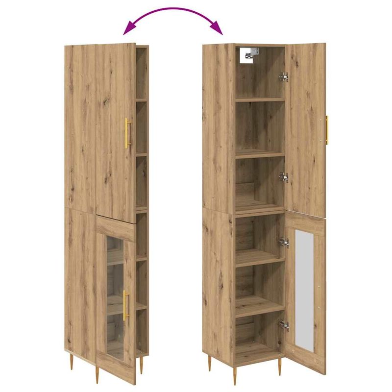 Casa si Gradina - Mobilier - Comode si corpuri - Corpuri bucatarie - Bufet Stejar Artizanal 34,5 x 34 x 180 cm Lemn compozit - Infinity.ro
