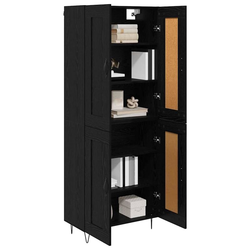 Casa si Gradina - Mobilier - Comode si corpuri - Corpuri bucatarie - Bufet Stejar Negru 69,5 x 34 x 180 cm Lemn compozit - Infinity.ro