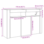 Casa si Gradina - Mobilier - Comode si corpuri - Comode - bufet Stejar Artisan Lemn Ingineresc 116 x 30 x 75 cm Bufet - Infinity.ro