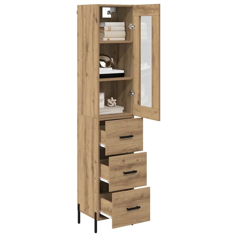 Casa si Gradina - Mobilier - Comode si corpuri - Corpuri bucatarie - Bufet Stejar Artizanal 34,5 x 34 x 180 cm Lemn compozit - Infinity.ro