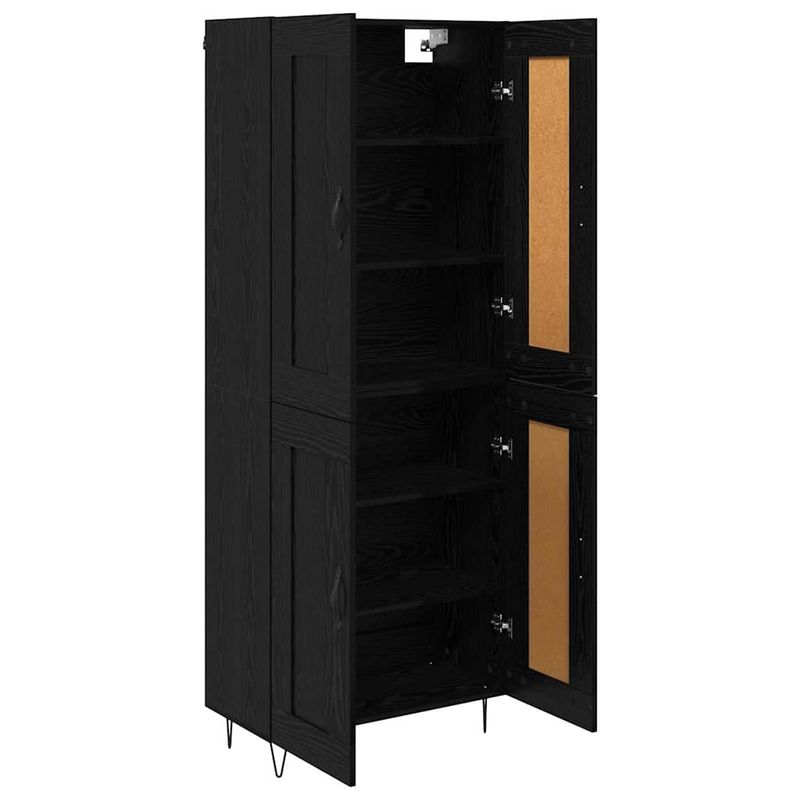 Casa si Gradina - Mobilier - Comode si corpuri - Corpuri bucatarie - Bufet Stejar Negru 69,5 x 34 x 180 cm Lemn compozit - Infinity.ro