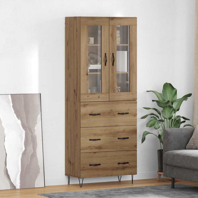 Casa si Gradina - Mobilier - Comode si corpuri - Corpuri bucatarie - Bufet Stejar Artizanal 69,5 x 34 x 180 cm Lemn compozit - Infinity.ro