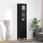 Casa si Gradina - Mobilier - Comode si corpuri - Corpuri bucatarie - Bufet Stejar Negru 69,5 x 34 x 180 cm Lemn compozit - Infinity.ro