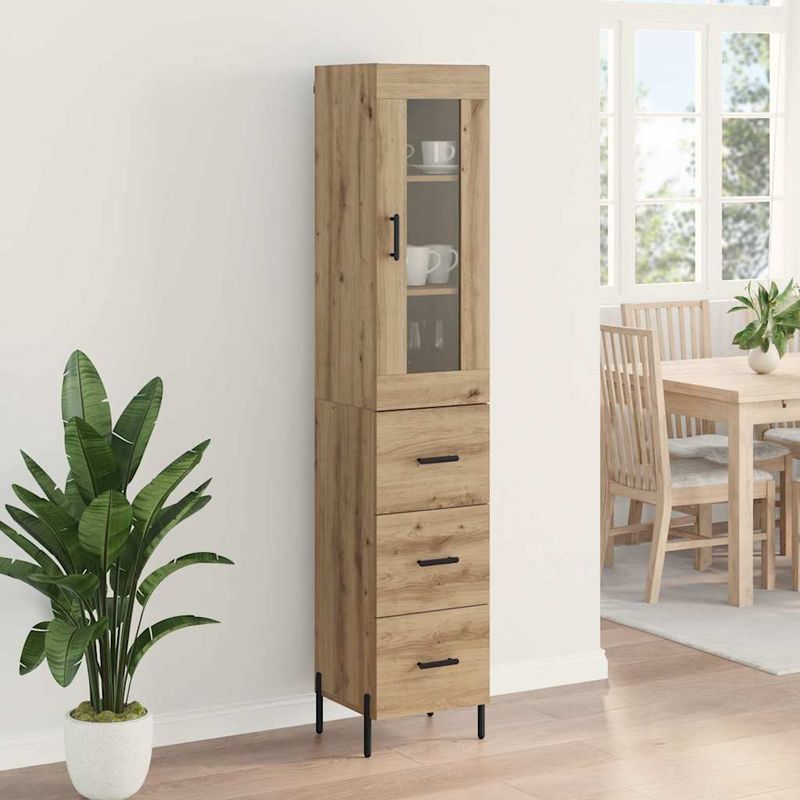 Casa si Gradina - Mobilier - Comode si corpuri - Corpuri bucatarie - Bufet Stejar Artizanal 34,5 x 34 x 180 cm Lemn compozit - Infinity.ro