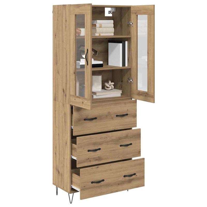 Casa si Gradina - Mobilier - Comode si corpuri - Corpuri bucatarie - Bufet Stejar Artizanal 69,5 x 34 x 180 cm Lemn compozit - Infinity.ro