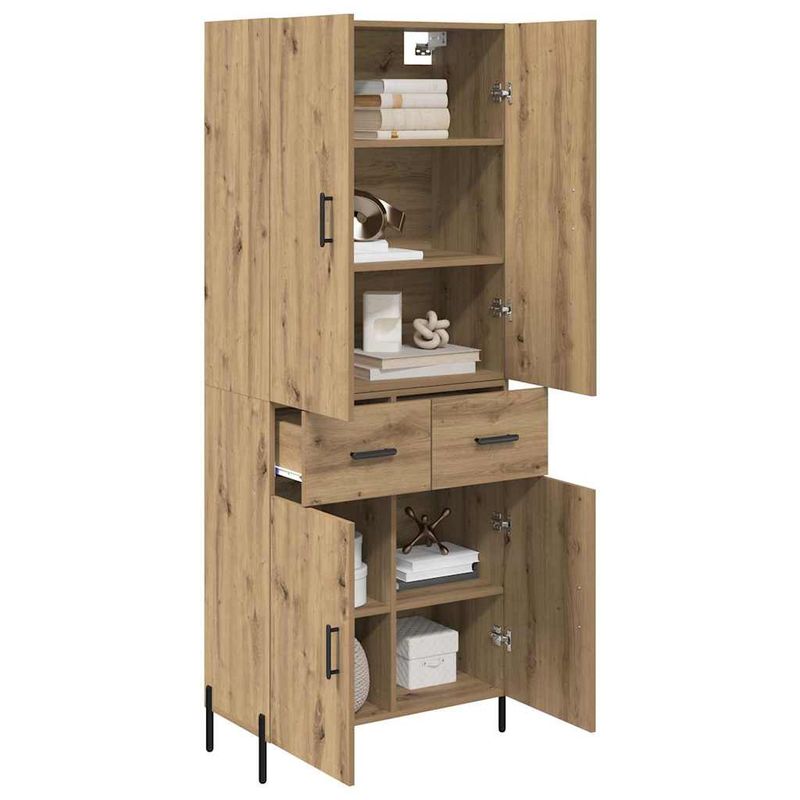 Casa si Gradina - Mobilier - Comode si corpuri - Corpuri bucatarie - Bufet Stejar Artizanal 69,5 x 34 x 180 cm Lemn compozit - Infinity.ro