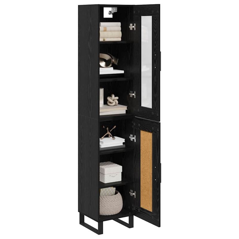 Casa si Gradina - Mobilier - Comode si corpuri - Corpuri bucatarie - Bufet Stejar Negru 69,5 x 34 x 180 cm Lemn compozit - Infinity.ro