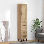 Casa si Gradina - Mobilier - Comode si corpuri - Corpuri bucatarie - Bufet Stejar Artizanal 34,5 x 34 x 180 cm Lemn compozit - Infinity.ro